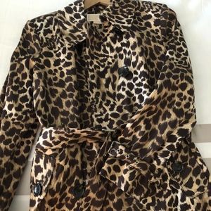 Michael Kors women's leopard trench coat